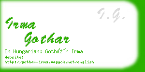 irma gothar business card